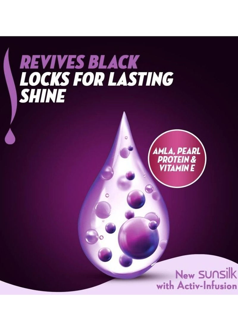 Sunsilk Sunsilk New Activ Infusion Stunning Black Shine Shampoo For Long Lasting Shine With Amla Pearl Protein And Vitamin E 400 ML  - Image 4