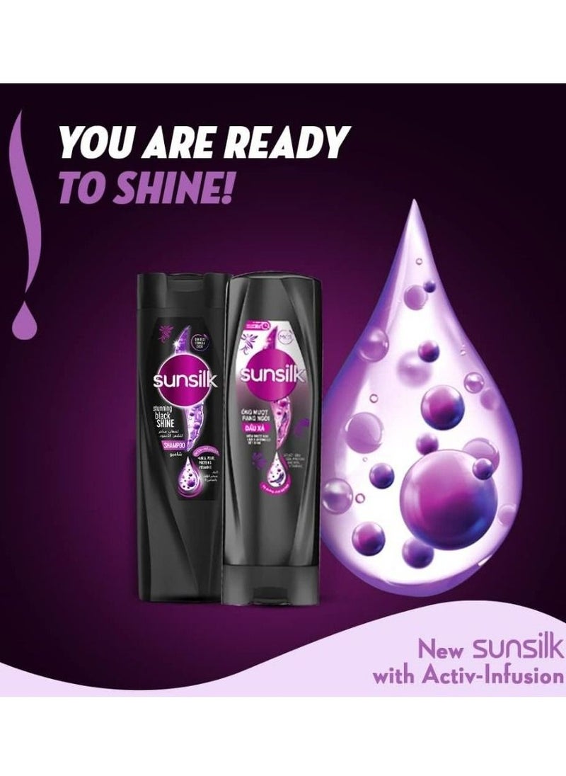 Sunsilk Sunsilk New Activ Infusion Stunning Black Shine Shampoo For Long Lasting Shine With Amla Pearl Protein And Vitamin E 400 ML  - Image 5