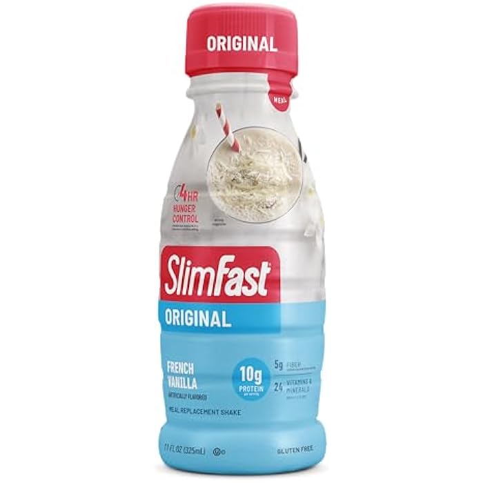 SlimFast Meal Replacement Shake, Original French Vanilla, 10g of Ready to Drink Protein for Weight Loss, 11 Fl. Oz Bottle, 8 Count - Image 4