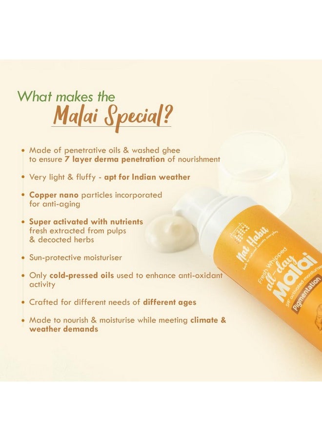 Ready-To-Apply Henna Paste & Tumeric Nutmeg Face Malai Cream-The Perfect Choice For Conditioning With Rich Dark Brown Color And Pigmentation Face Moisturizer