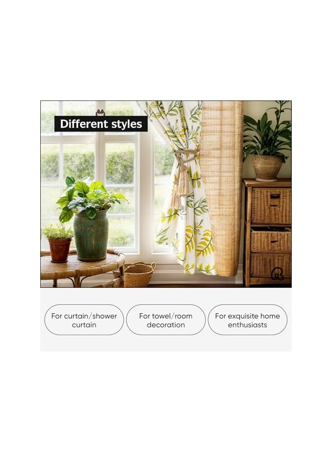 The Bros 4PC Gold Curtain Tiebacks with Tassels - Decorative Holdbacks for Bedroom, Bathroom, Kitchen, Office Drapes - Image 5