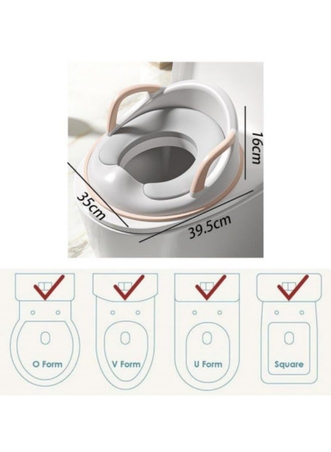 GGEROU Potty Training Seat for Boys & Girls, Cartoon-Shape Non-Slip Toddler Potty Training Seat with Built in Splash Guard, Pink - Image 4