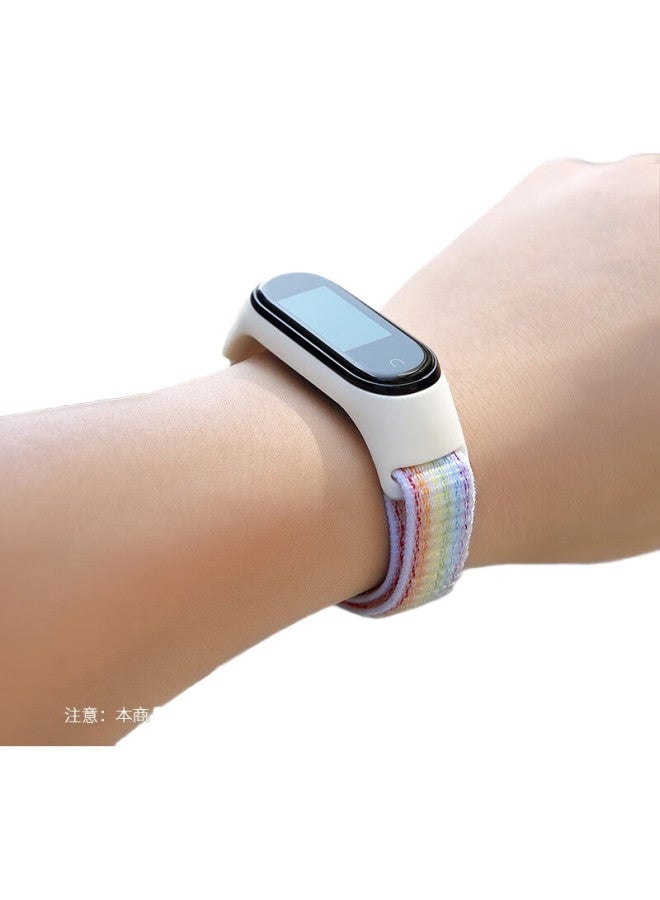 KMaxAI Compatible Replacement Strap For Xiaomi Band 7/6/5, Universal For 7Th Generation Nfc Version, Nylon Woven Strap, Sports Loop Velcro Smart Watch Band, Dopamine, Rainbow - Image 1