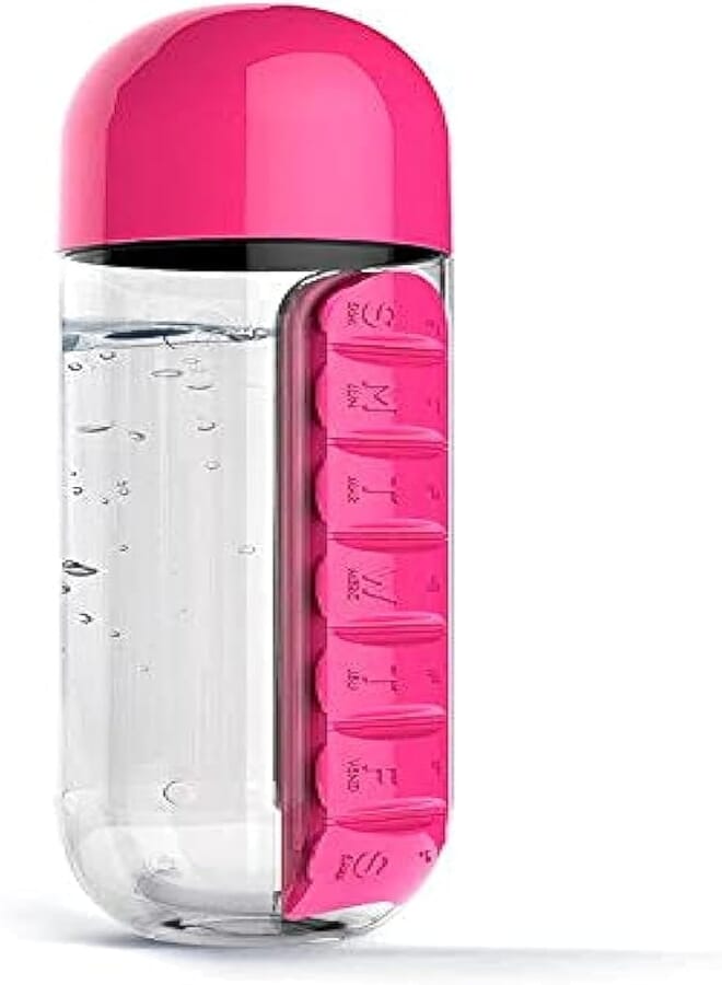Spaceshoop Generic Plastic Water Bottle and Medication Organizer - 2724449878874 (Fuchsia)