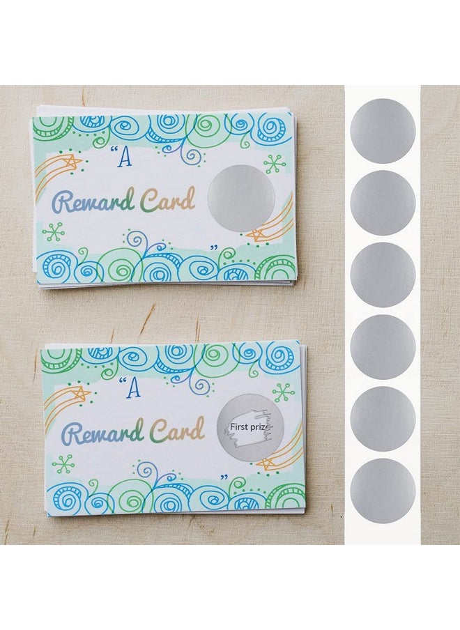 Tenalleys 1 Roll 1000 Pcs 1 Round Scratch Off Stickers Labels Self Adhesive Labels For Lottery Tickets Diy Raffle Ticket Games Creating (Silver)  - Image 2