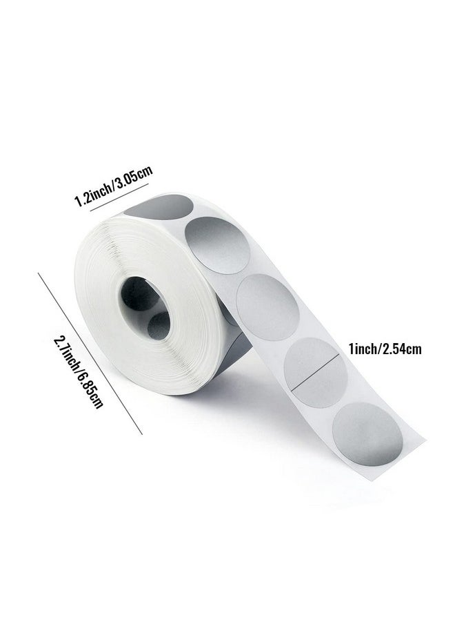 Tenalleys 1 Roll 1000 Pcs 1 Round Scratch Off Stickers Labels Self Adhesive Labels For Lottery Tickets Diy Raffle Ticket Games Creating (Silver)  - Image 3