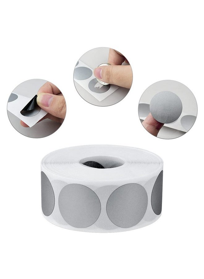 Tenalleys 1 Roll 1000 Pcs 1 Round Scratch Off Stickers Labels Self Adhesive Labels For Lottery Tickets Diy Raffle Ticket Games Creating (Silver)  - Image 4