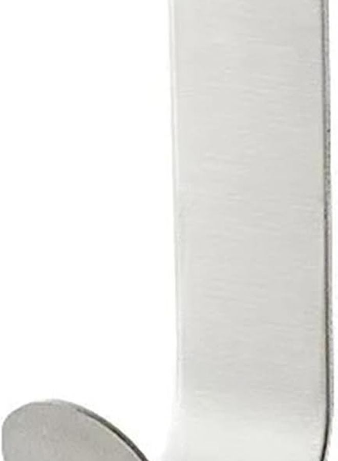 Silver Self Adhesive Hooks 4pcs Waterproof Sticky J Type Hooks For Bathroom Kitchen Towel Keys - Image 1