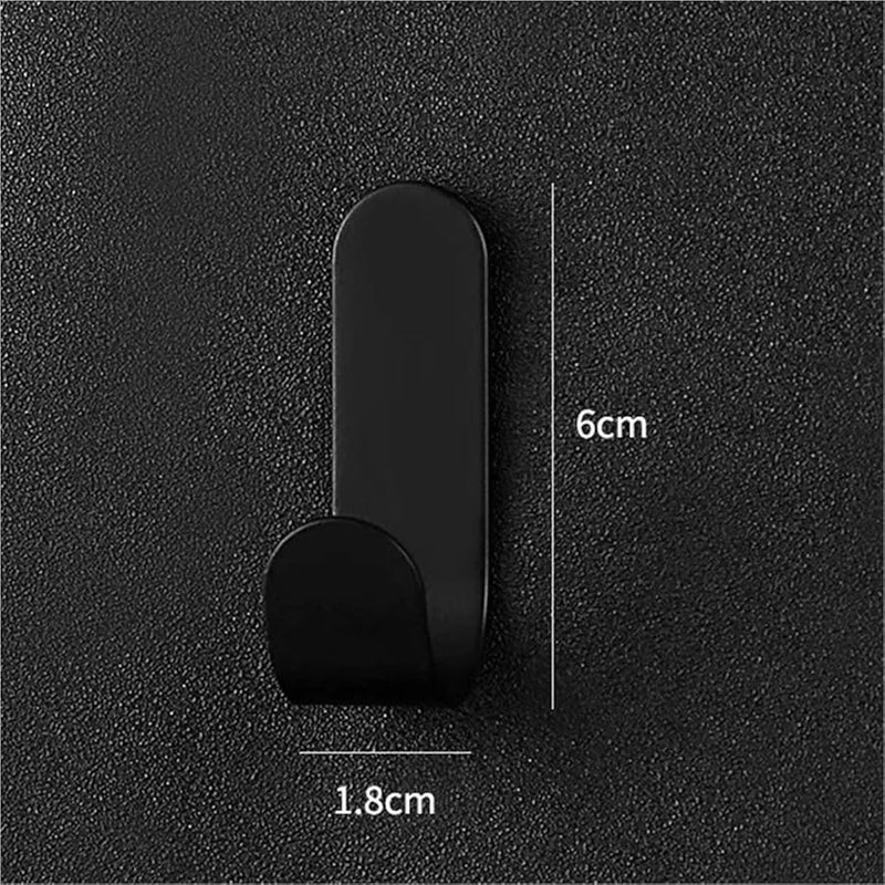 Silver Self Adhesive Hooks 4pcs Waterproof Sticky J Type Hooks For Bathroom Kitchen Towel Keys - Image 3