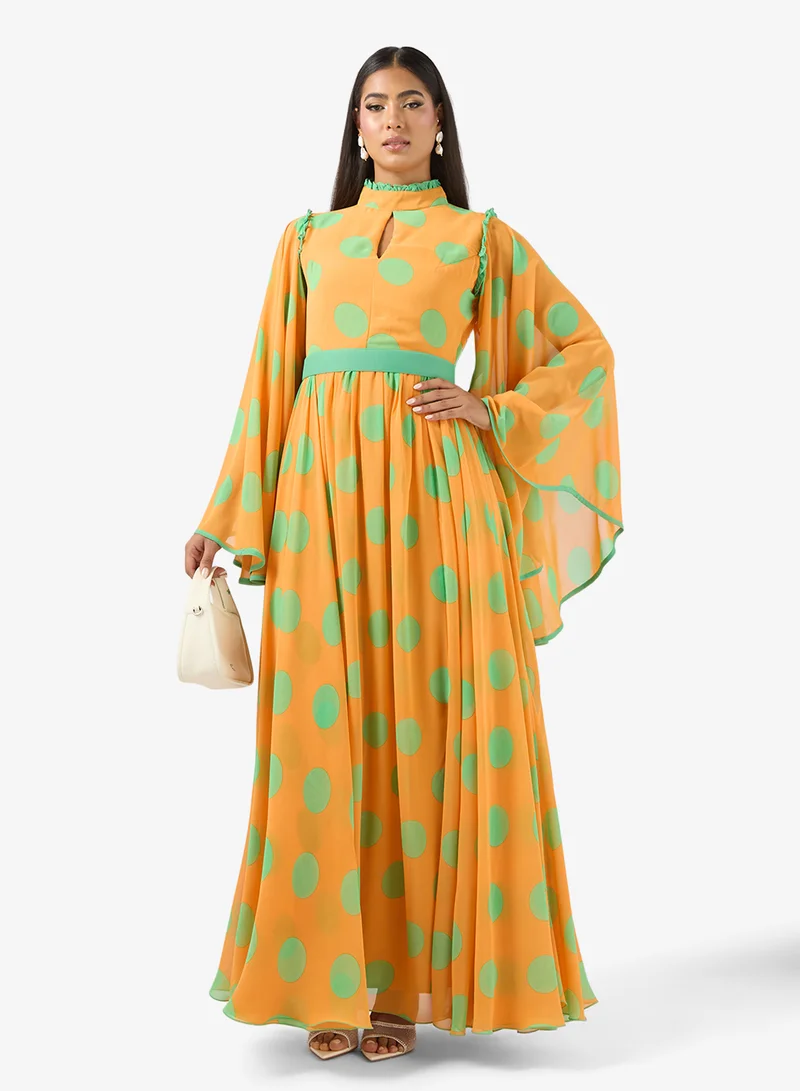 Golden Apple  Flared Sleeve Maxi Dress for Women | Best Price UAE