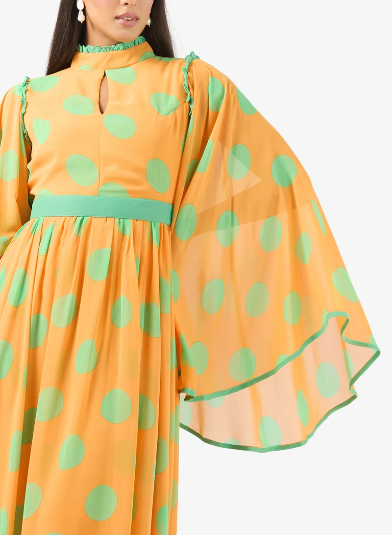 Golden Apple  Flared Sleeve Maxi Dress for Women | Best Price UAE