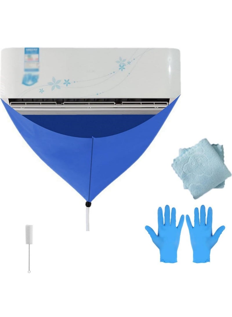 سايكفو غطاء تنظيف مكيف الهواء، حقيبة تنظيف الغبار مانعة للتسرب مع أنبوب تصريف للوحدة المثبتة على الحائط، ملحقات منزلية لتنظيف مكيف الهواء المنفصل لغرفة النوم وغرفة الأطفال وغرفة الدراسة - Image 1
