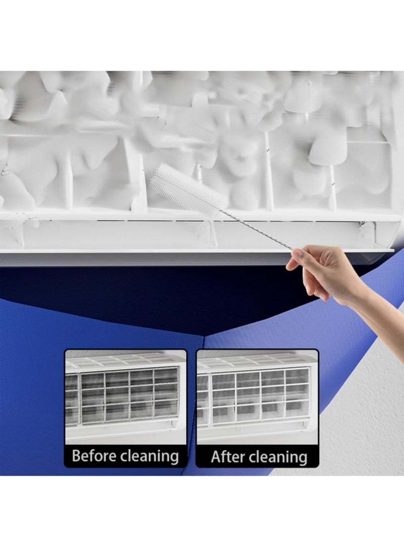 سايكفو غطاء تنظيف مكيف الهواء، حقيبة تنظيف الغبار مانعة للتسرب مع أنبوب تصريف للوحدة المثبتة على الحائط، ملحقات منزلية لتنظيف مكيف الهواء المنفصل لغرفة النوم وغرفة الأطفال وغرفة الدراسة - Image 4