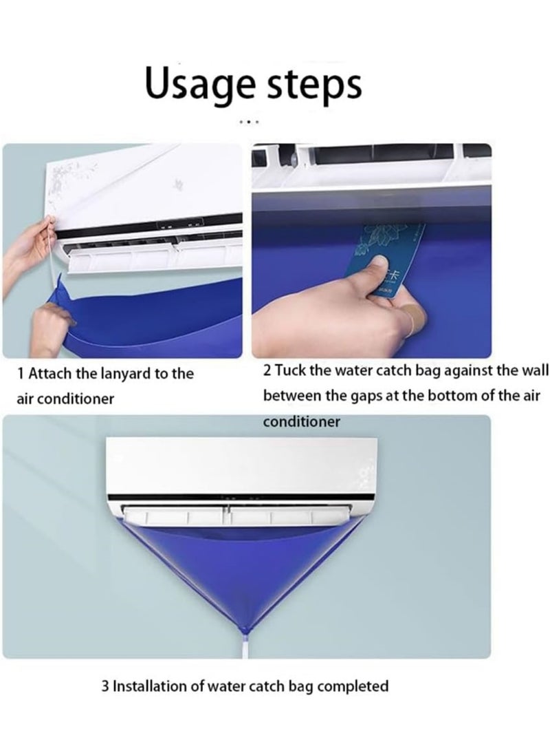سايكفو غطاء تنظيف مكيف الهواء، حقيبة تنظيف الغبار مانعة للتسرب مع أنبوب تصريف للوحدة المثبتة على الحائط، ملحقات منزلية لتنظيف مكيف الهواء المنفصل لغرفة النوم وغرفة الأطفال وغرفة الدراسة - Image 2
