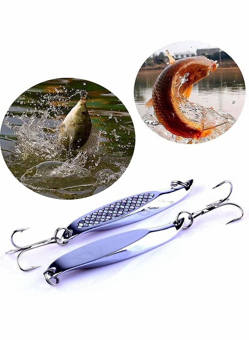 Y&D Fishing Lure Set 5 Pcs Metal Hooks  Sequins Spoons with Hard Bait Sea Lake Tool - Image 5