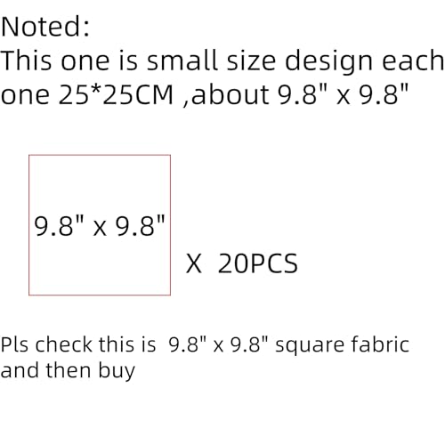 Antetek 7Pcs 9.8" x 9.8"(25 * 25CM) Cotton Fabric DIY Making Supplies Quilting Patchwork Fabric Fat Quarter Bundles DIY for Quilting Cotton Patchwork Cushions (20pcs Yellow, 9.8" x 9.8") - Image 2