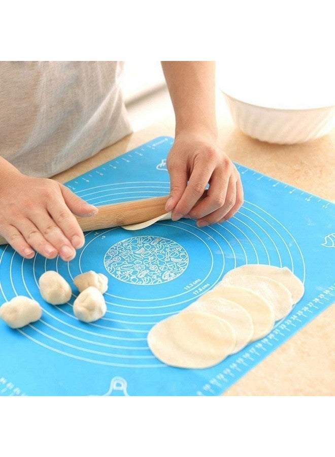 AADHIK Silicone Baking Mat Chapati Atta Kneading Mat Non-Stick Fondant Rolling Mat Stretchable for Kitchen Roti Chapati (Baking Mat 50 * 40 cm)(Multicolor) - Image 2