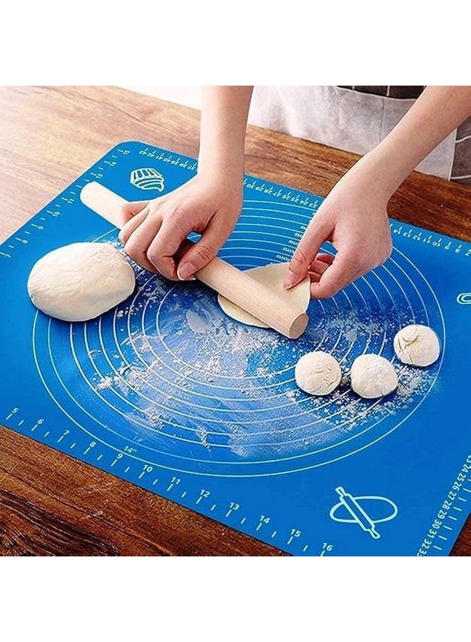 AADHIK Silicone Baking Mat Chapati Atta Kneading Mat Non-Stick Fondant Rolling Mat Stretchable for Kitchen Roti Chapati (Baking Mat 50 * 40 cm)(Multicolor) - Image 1