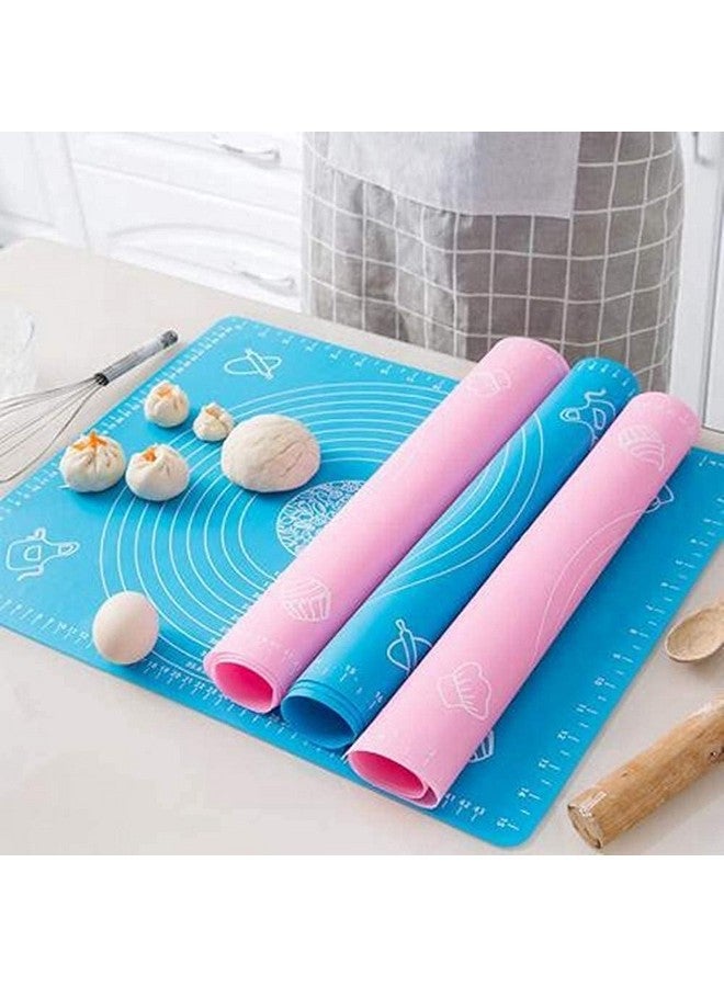 AADHIK Silicone Baking Mat Chapati Atta Kneading Mat Non-Stick Fondant Rolling Mat Stretchable for Kitchen Roti Chapati (Baking Mat 50 * 40 cm)(Multicolor) - Image 3