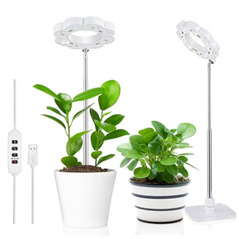 Plant Grow Light for Indoor Plants Full Spectrum LED with Detachable Stand Auto Timer, 10 Brightness Levels, 3 Lighting Modes Desk Grow Lamp for Small Plants Home Office Use - Image 1