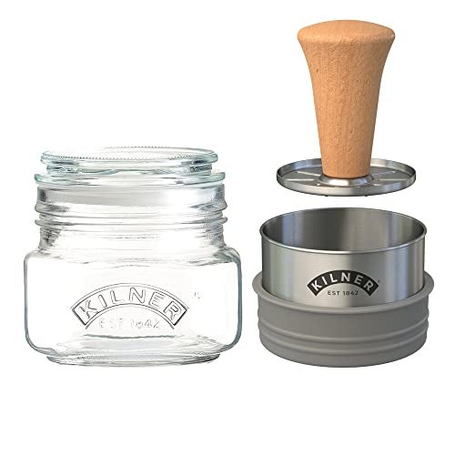 Kilner Premium 500 ml Mash and Store Glass Jar Set with with Stainless Steel Masher and Lid | Ideal for Homemade Guacamole, Hummus, Baby Food, Kitchen Prep and Serving - Image 1