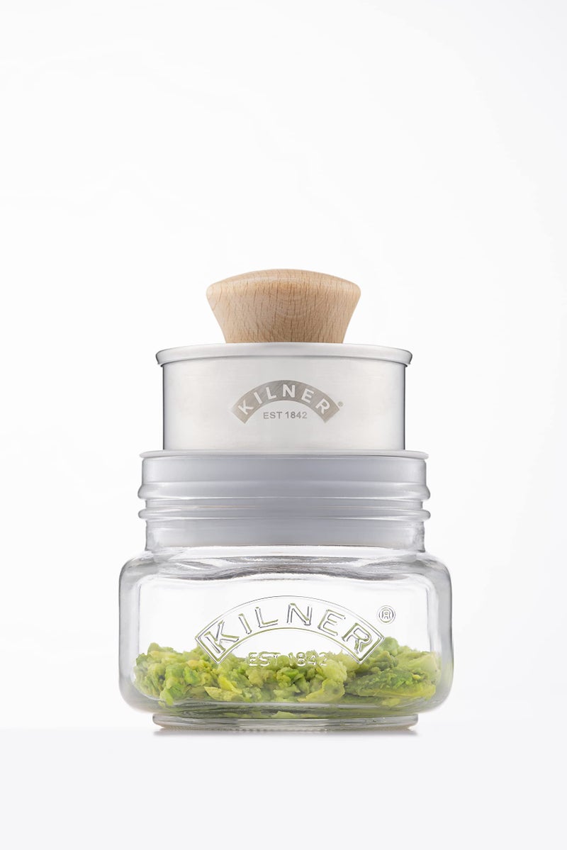 Kilner Premium 500 ml Mash and Store Glass Jar Set with with Stainless Steel Masher and Lid | Ideal for Homemade Guacamole, Hummus, Baby Food, Kitchen Prep and Serving - Image 4
