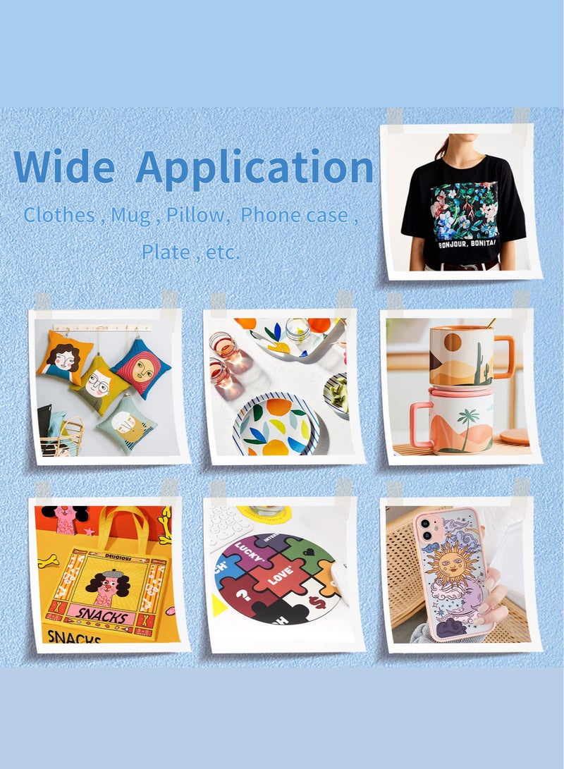 A-SUB Sublimation Transfer Paper -A4 /210 x 297mm,100 Sheets 120 gsm for Any Inkjet Printer with Sublimation Ink, Heat Transfer Sublimation for T-shirt, Mugs,Light Fabric - Image 2
