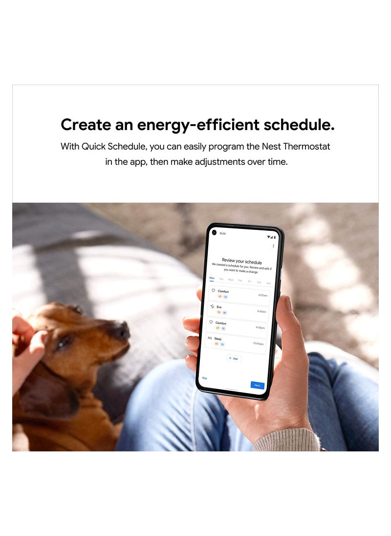 Google - Nest 4th Gen Programmable Smart Wi-Fi Thermostat for Home GA01334-US – Snow - Image 1