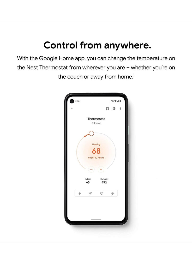 Google Nest 4th Gen Programmable Smart Wi-Fi Thermostat for Home GA01334-US – Snow  - Image 4