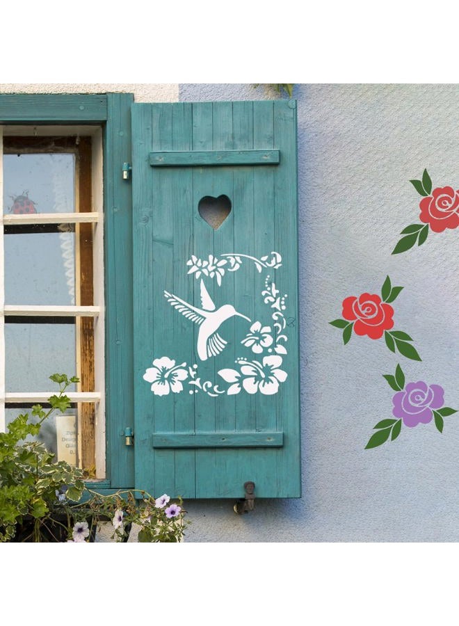 FRAGRANTGARDEN 8 Pcs Large Flower Stencils for Painting, 9.84 X 9.84 Inch Flower Stencils for Crafts Reusable, Wood and Wall Stencils for Painting Large Pattern, DIY Templates Holiday Wall Paper (B) - Image 5