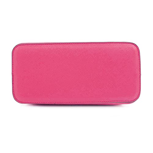 EVVE Women's Small Satchel Bag Classic Top Handle Purses Fashion Crossbody Handbags with Shoulder Strap | FUCHSIA1 - Image 4