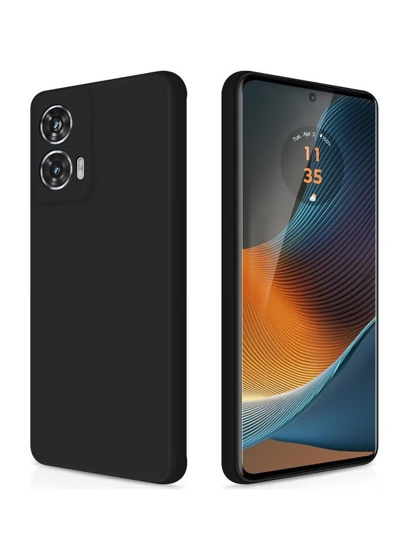 JAJEEK Motorola Edge 50 Fusion Silicone Case, Silky Full Body Shockproof Protective Cover, 360° Camera Protection, Microfiber Lining, Black Case for Motorola Edge 50 Fusion - Image 1