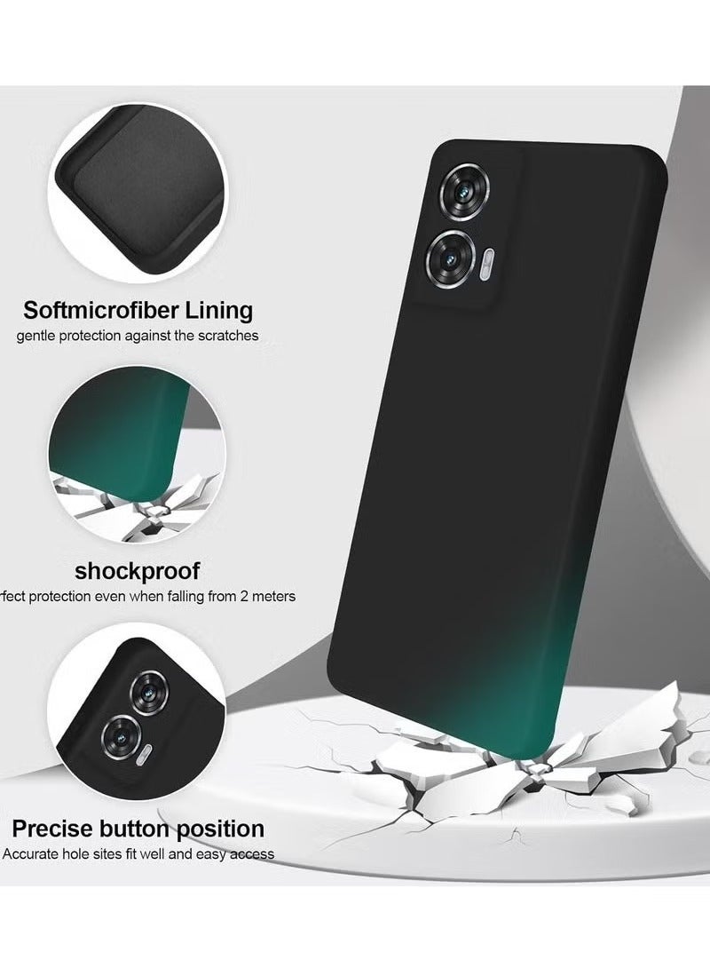 JAJEEK Motorola Edge 50 Fusion Silicone Case, Silky Full Body Shockproof Protective Cover, 360° Camera Protection, Microfiber Lining, Black Case for Motorola Edge 50 Fusion - Image 2
