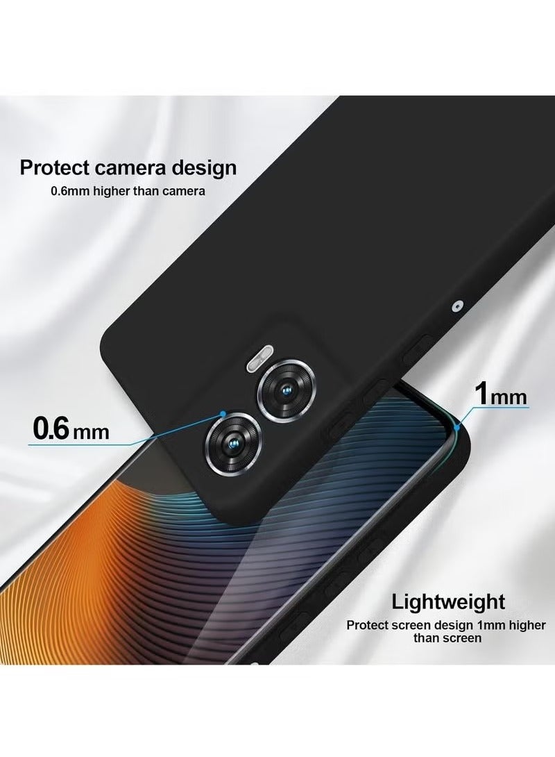 JAJEEK Motorola Edge 50 Fusion Silicone Case, Silky Full Body Shockproof Protective Cover, 360° Camera Protection, Microfiber Lining, Black Case for Motorola Edge 50 Fusion - Image 3