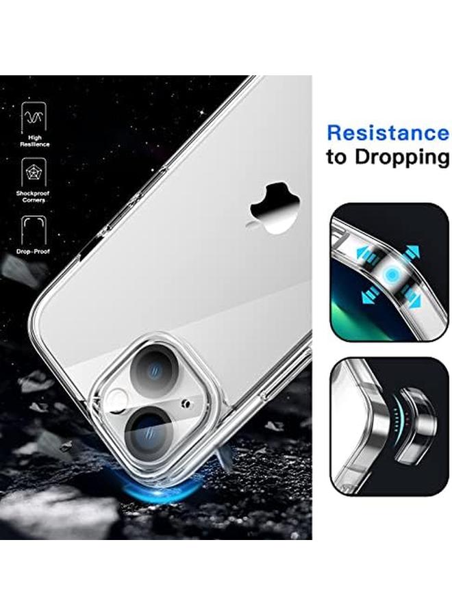 Jetech 5 In 1 Case For Iphone 13 Mini 5.4 Inch With 2 Pack Screen Protector And 2 Pack Camera Lens Protector Non Yellowing Full Coverage Tempered Glass Film Shockproof Phone Cover Clear - Image 4