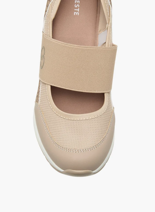 Celeste Women's Monogram Print Slip-On Sneakers with Wedge Heels