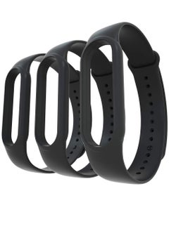 KASTWAVE Bands Compatible with Xiaomi Mi Band 5 Smartwatch Wristbands Replacement Band Accessaries Straps Bracelets for Mi5 (3-Black)  - Image 1