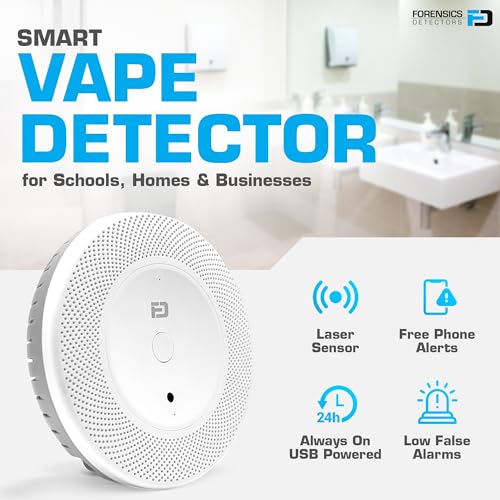 FORENSICS DETECTORS FD Vape Detector by Forensics | for Schools, Home, Hotels, Business | Cell Phone Alarms WiFi | Laser Scattering Super Sensitive Sensor | - Image 2