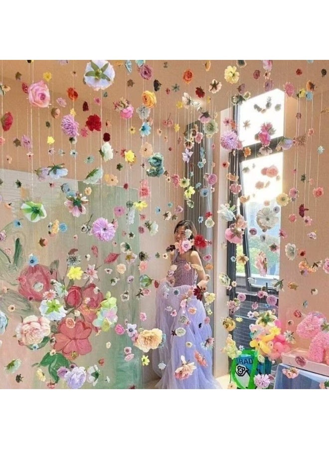 36 Pcs Colorful Artificial Hanging Flowers Set, DIY Floating Floral Decor for Party & Home Backdrops - Image 1