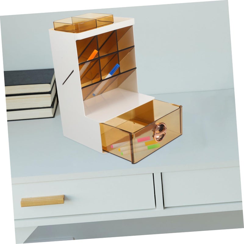 Multifunctional Desk Organizer with Compartments for Pens Markers Scissors Classroom Office Storage - Image 5