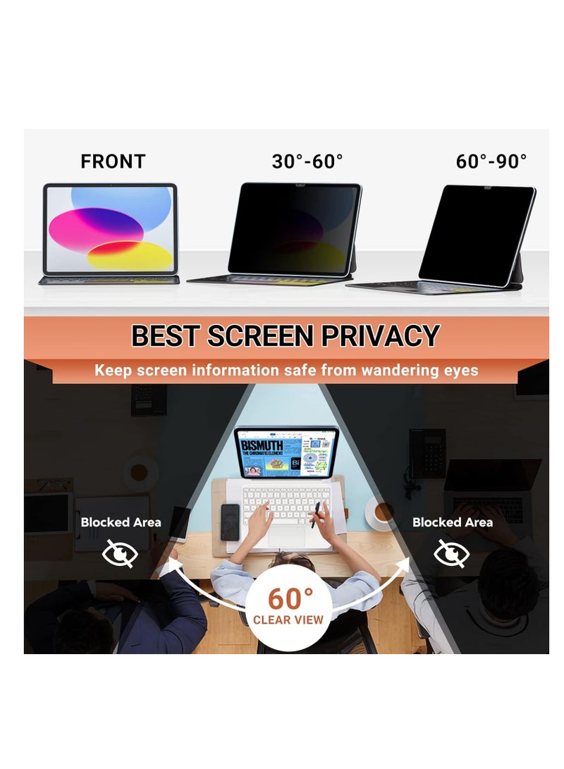 Screen Protector for iPad Pro Screen Protector for iPad Pro 11 Inch (2024 M4), Removable Privacy Screen Film with 30-Degree Anti-Spy Privacy Filter, Detachable and Reusable, Matte Finish Compatible - Image 3