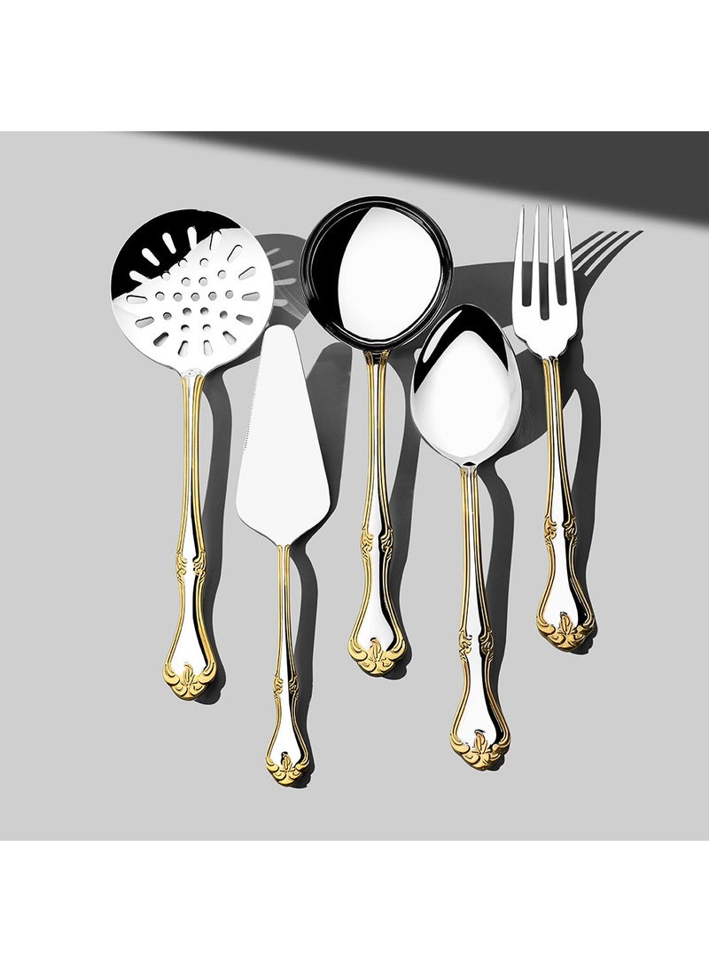 Lalezar Gold Plain 5 Piece Stainless Steel Serving Set - pzsku/Z1A1A826EB0B21D7A40EDZ/45/_/1738664127/90e515b9-b663-4a2e-b0c1-db08abf4b99d