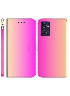 Case Cover For OPPO Reno7 5G Taiwan Version / Find X5 Lite Imitated Mirror Surface Horizontal Flip Leather Phone Case Gradient Color
