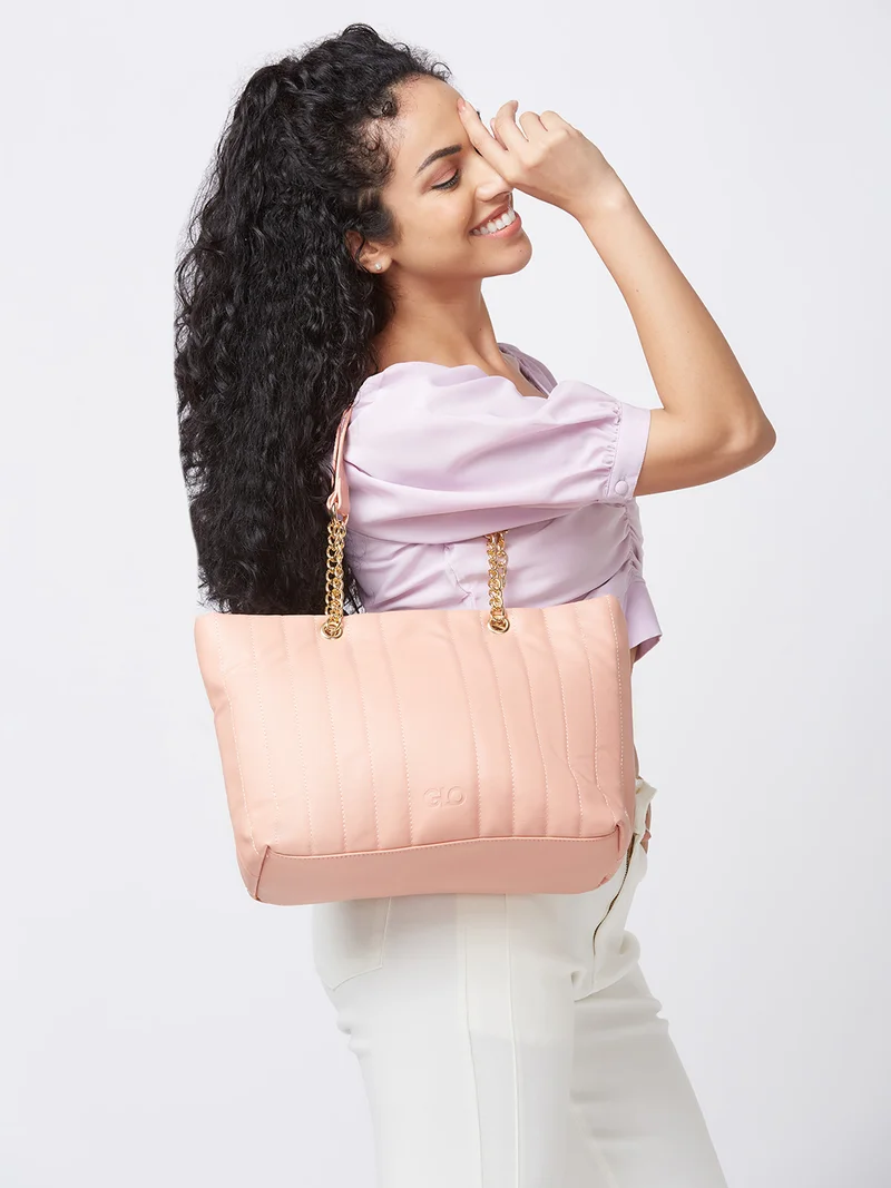 globus Globus Women Taupe Self Design Casual Tote Bag