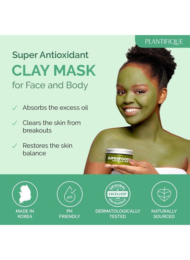 Plantifique - Korean Skincare Clay Mask – Hydrating Mud Mask with Avocado & Superfoods, Dermatologist-Tested for Face & Body – Vegan, 3.4 Oz/100ml - Image 1