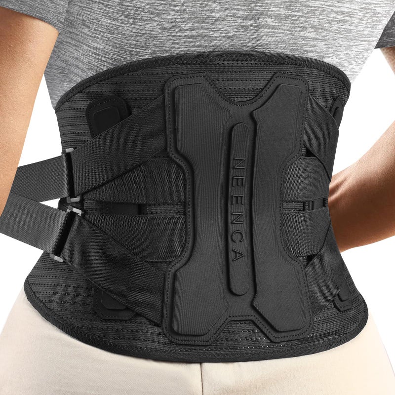 NEENCA Back Brace for Lower Back Pain Relief with Bionic Support System Lumbar Support Belt for WomenMen with Lumbar Pad Breathable 3D Knit Fabric for Herniated Disc Sciatica Scoliosis Black - Image 3