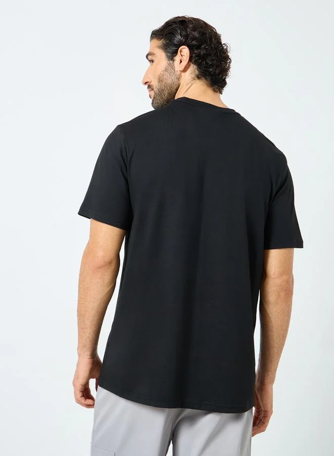 Take Two Take Two Black Graphic Print Round Neck T-Shirt