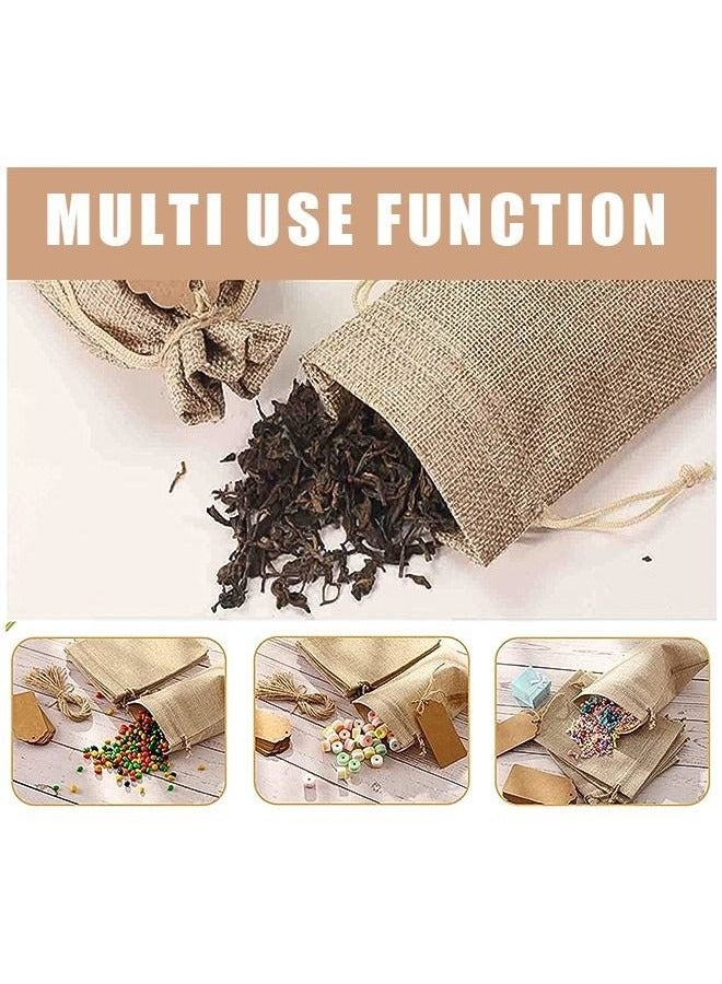 20 Pcs Drawstring Burlap Gift Storage Bags, Breathable Durable Double Layer Thickening Linen Storage Pouches, DIY Jewelry Candy Spice Craft Sachet Bulk Bags (Brown) - Image 5