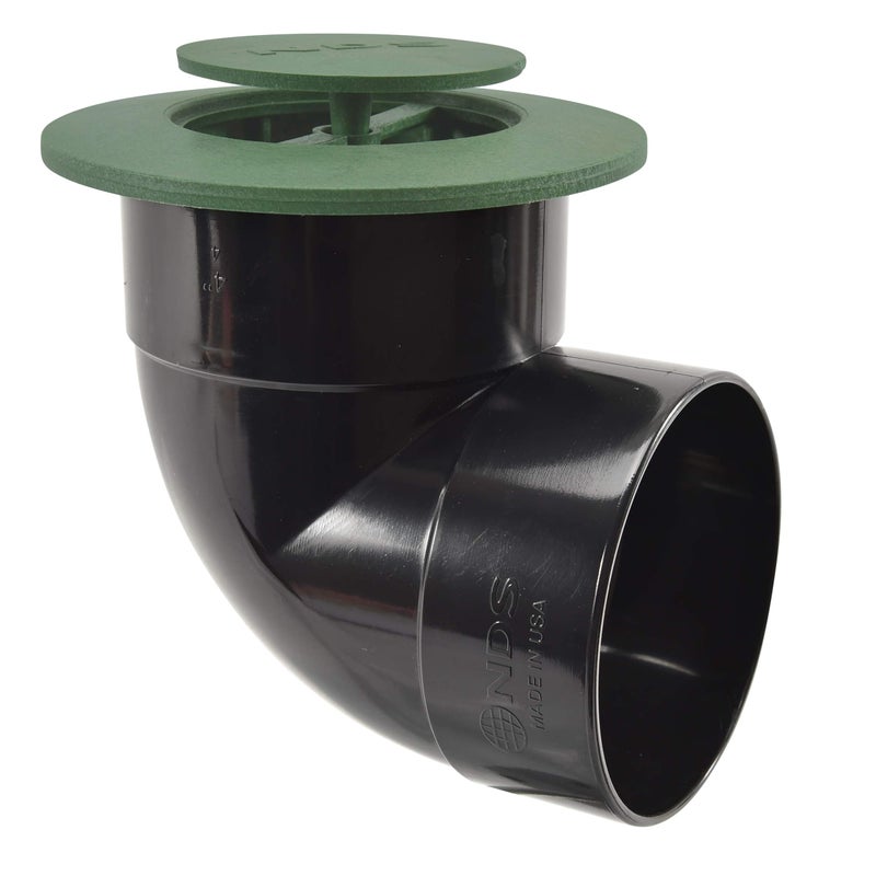 NDS NDS 422G Pop-Up Drainage Emitter with Elbow fits 4-Inch Sewer and Drain Pipe, Works with Drainage Systems Including Catch Basins, Green  - Image 2