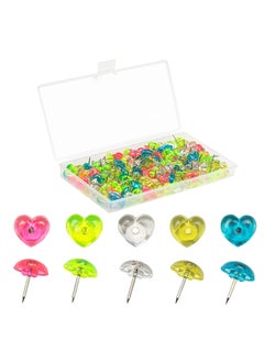 Y&D 200 Pcs Decorative Thumb Tacks Push Pins for Wall Hanging Thumbtacks Bulletin Board Photo Map Office or Home Heart Shape  - Image 1